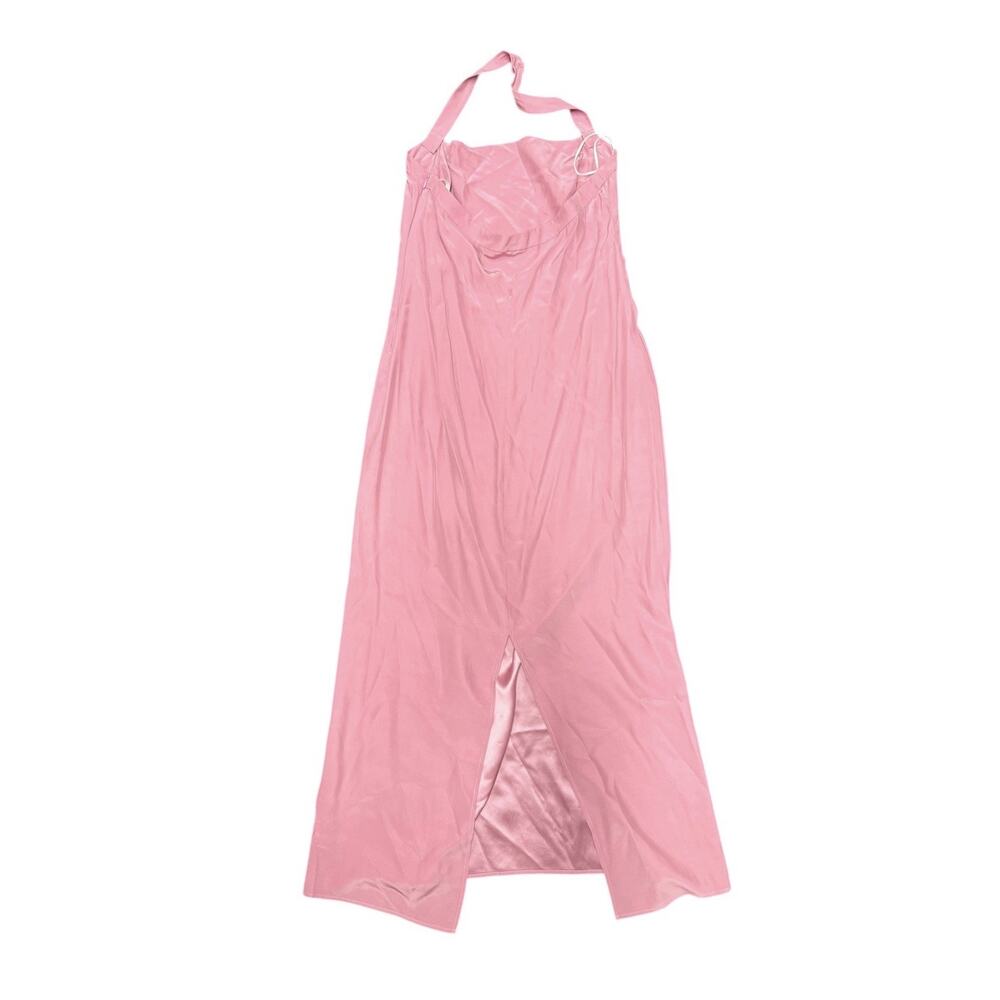 Reformation Alli Silk Midi Dress Sugar Plum Halter Pink Size 10 Square Neck - Picture 7 of 14